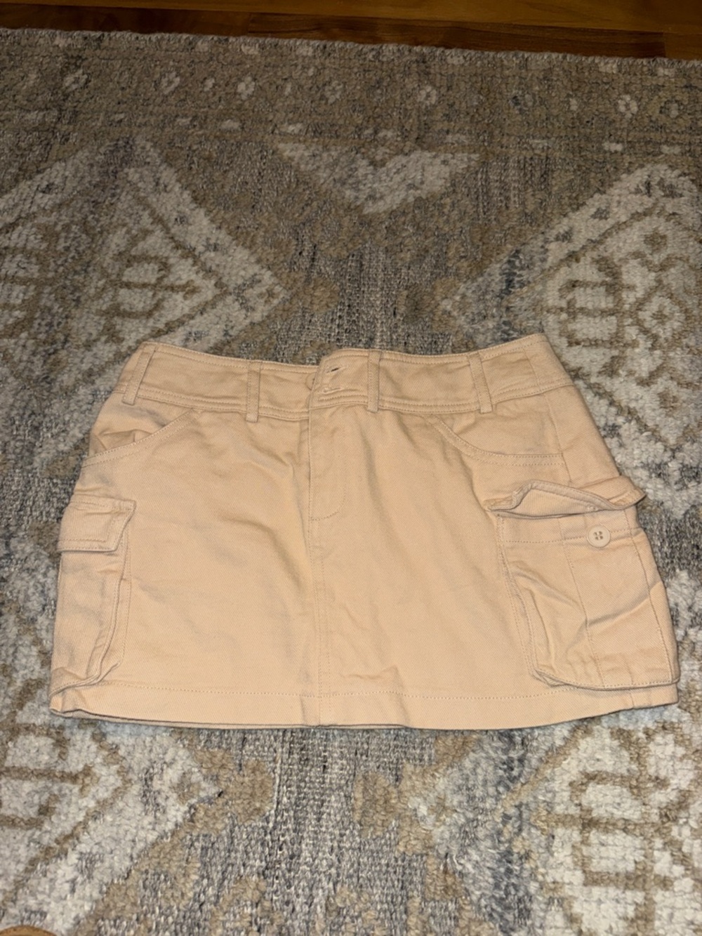 Edikted Peach Cargo Mini Skirt